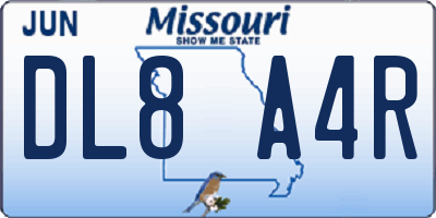 MO license plate DL8A4R
