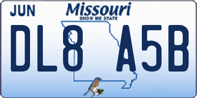 MO license plate DL8A5B