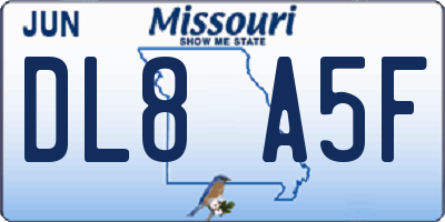 MO license plate DL8A5F