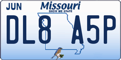 MO license plate DL8A5P