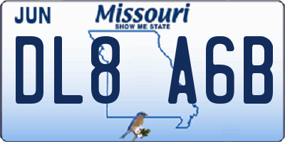 MO license plate DL8A6B