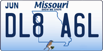 MO license plate DL8A6L