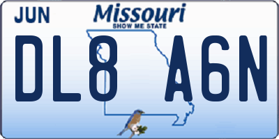 MO license plate DL8A6N