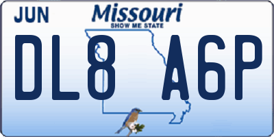 MO license plate DL8A6P