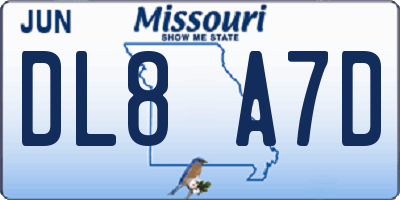 MO license plate DL8A7D
