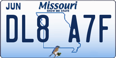 MO license plate DL8A7F