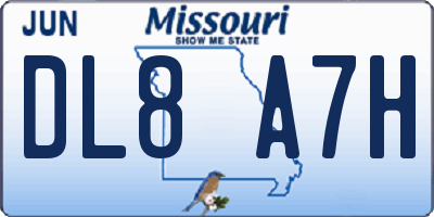 MO license plate DL8A7H
