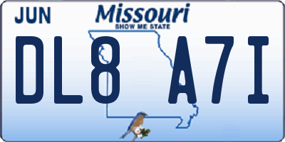 MO license plate DL8A7I
