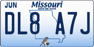 MO license plate DL8A7J