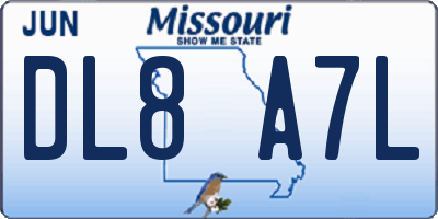 MO license plate DL8A7L