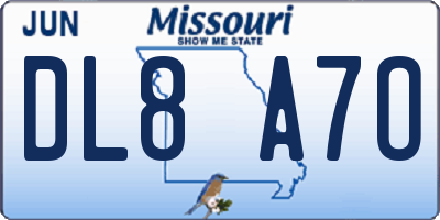 MO license plate DL8A7O