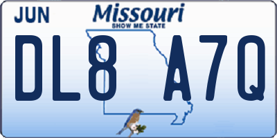 MO license plate DL8A7Q