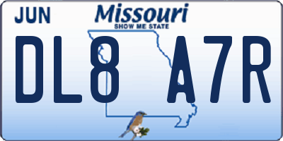 MO license plate DL8A7R