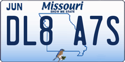MO license plate DL8A7S