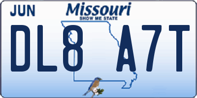 MO license plate DL8A7T