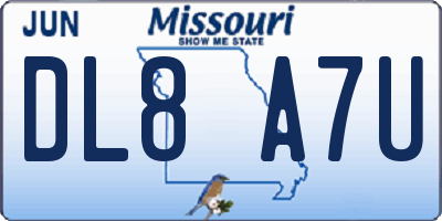 MO license plate DL8A7U