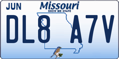 MO license plate DL8A7V