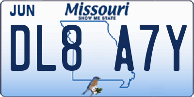 MO license plate DL8A7Y