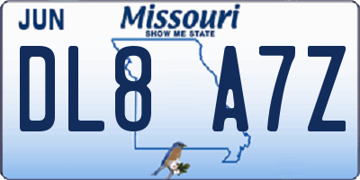 MO license plate DL8A7Z