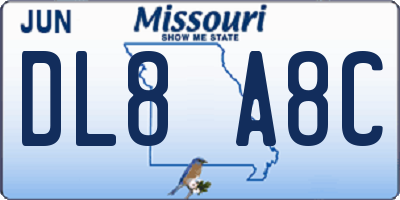 MO license plate DL8A8C
