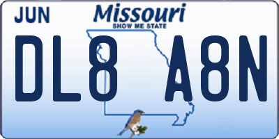 MO license plate DL8A8N