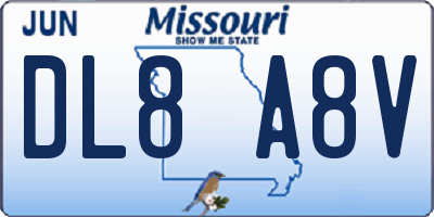 MO license plate DL8A8V
