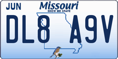 MO license plate DL8A9V