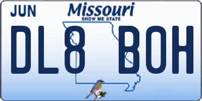 MO license plate DL8B0H