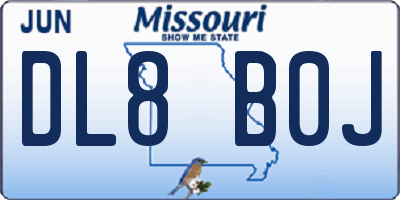 MO license plate DL8B0J