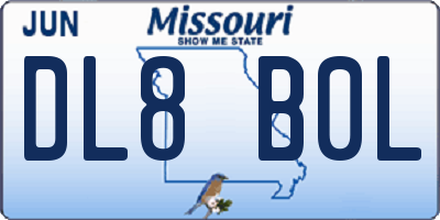 MO license plate DL8B0L
