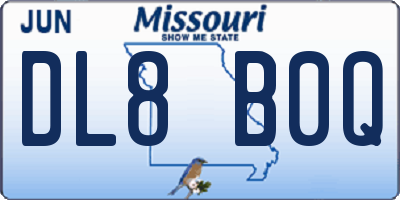 MO license plate DL8B0Q
