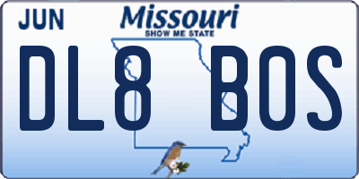 MO license plate DL8B0S