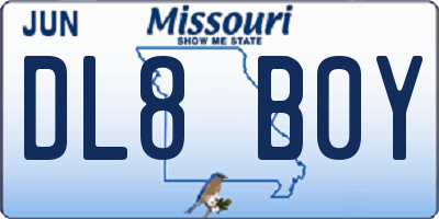 MO license plate DL8B0Y