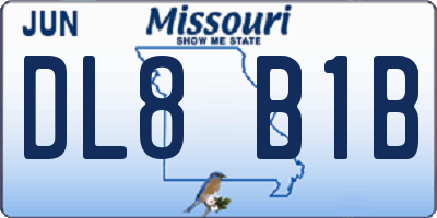 MO license plate DL8B1B