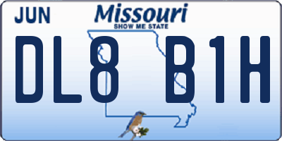 MO license plate DL8B1H