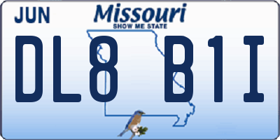 MO license plate DL8B1I