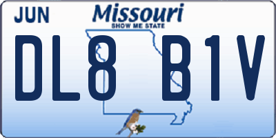 MO license plate DL8B1V