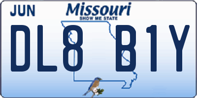 MO license plate DL8B1Y
