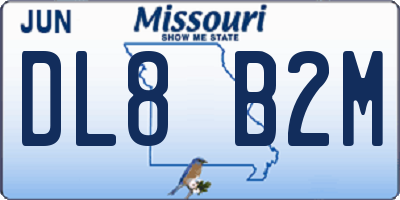 MO license plate DL8B2M