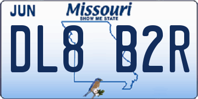 MO license plate DL8B2R