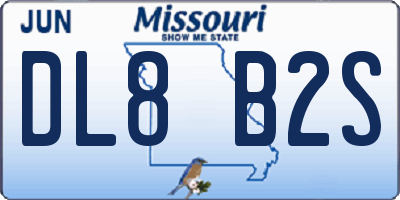 MO license plate DL8B2S