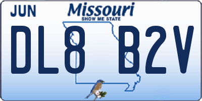 MO license plate DL8B2V