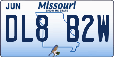 MO license plate DL8B2W