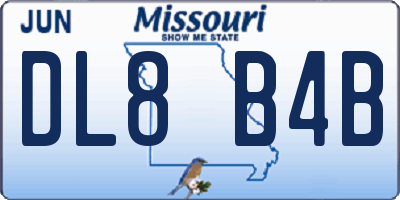 MO license plate DL8B4B