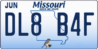 MO license plate DL8B4F