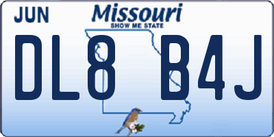 MO license plate DL8B4J