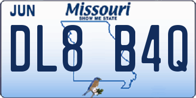 MO license plate DL8B4Q