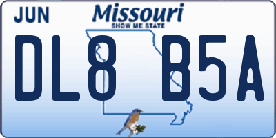 MO license plate DL8B5A