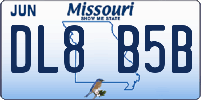 MO license plate DL8B5B