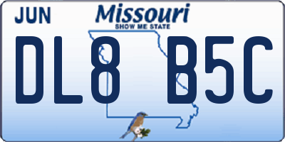 MO license plate DL8B5C